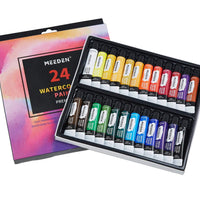MEEDEN - Juego de 24 colores vibrantes en tubos (24 x 0.4 fl oz), pigmentos ricos, vibrantes, no tóxicos para estudiantes, principiantes, pintores aficionados y más - Arteztik