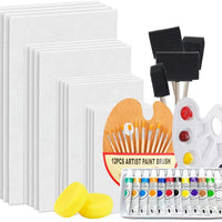 48-Piece Complete Acrylic Artist Painting Set, Canvas Panels Painting Supplies Kit with Acrylic Paints Paint Palette, Paintbrushes, Painting Canvases and More Great for Adults, Kids and Beginner - Arteztik