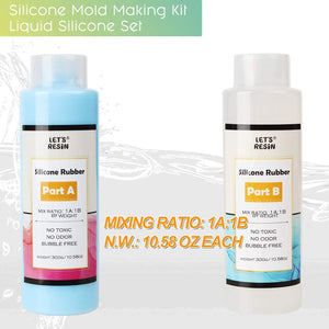 LET'S RESIN - Moldes de silicona para hacer moldes de silicona líquidos, proporción de mezcla 1:1, ideal para moldes de resina, moldes de silicona y manualidades. - Arteztik
