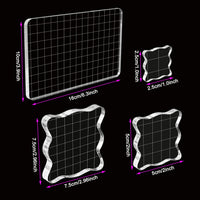 WeiMeet - 4 bloques de sellos acrílicos transparentes con líneas de cuadrícula para álbumes de recortes, manualidades - Arteztik
