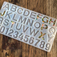 Molde de resina de alfabeto y letras de silicona, moldes de resina de números y letras de resina de moldes de epoxi para hacer herramienta de bricolaje para pendientes llavero accesorio de joyería - Arteztik