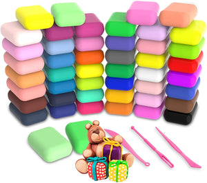 Arcilla de modelado ifergoo, 24 colores de arcilla seca al aire, arcilla mágica con herramientas y munuales, juego de juguetes para niños y niñas - Arteztik