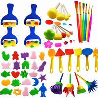 Himeeu 53 piezas de esponjas de pintura, kits de herramientas de arte para niños, herramientas de dibujo para manualidades, esponjas redondas, color al azar - Arteztik