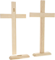 Juvale - Cruz de madera sin terminar para decoración del hogar (2 unidades) - Arteztik
