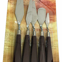 5-Piece Pintura Espátula Juego de cuchillos acero inoxidable cuchillo de paleta pintura al óleo accesorios mezcla de colores - Arteztik