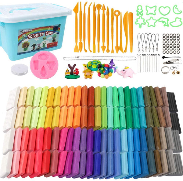 Vankerter arcilla polimérica para modelar horneado de 36 colores con herramientas de escultura, accesorios para hacer joyas, kit de manualidades ideal para niños - Arteztik