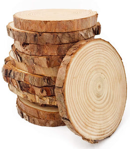 William Craft - Juego de 12 rebanadas de madera natural sin terminar (8,9 a 4.0 in) - Arteztik