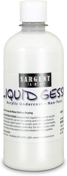 Sargent Art Gesso - Pintura para superficies (16.0 fl oz), color blanco, Blanco, 16 onzas - Arteztik