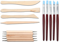 Blisstime Juego de 42 herramientas para esculpir arcilla, mango de madera, kit de herramientas para tallar cerámica - Arteztik
