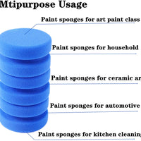 Astarexin - Esponjas de pintura redondas para aplicar esponjas de acuarela, 4 unidades, color azul - Arteztik