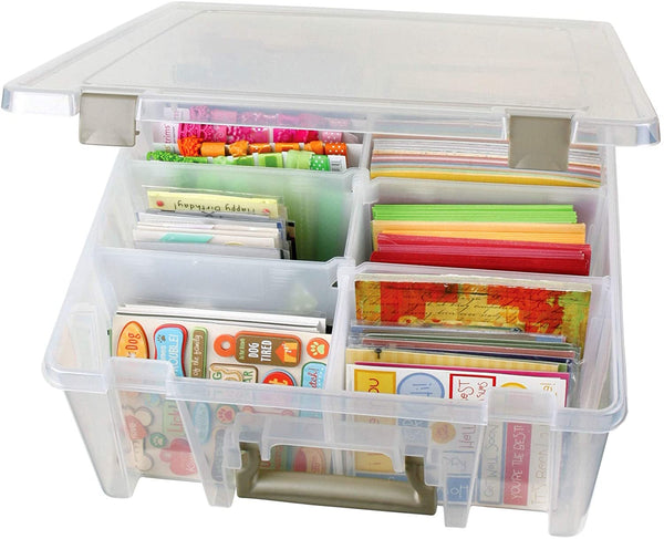 ArtBin Super Satchel, Caja de almacenamiento de doble profundidad con divisores removibles, Plástico, 1 caja - Arteztik