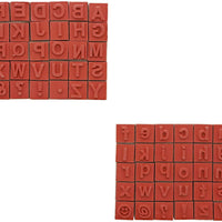 Juvale Alphabet - Sellos de goma de madera, letras superiores e inferiores con símbolos, 60 unidades - Arteztik