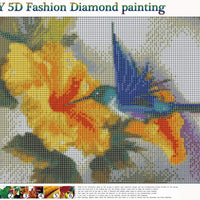 MXJSUA - Kit de pintura de diamante 5D con diamantes de imitación para decoración de pared del hogar, 12.0 x 16.0 in, diseño de colibrí - Arteztik