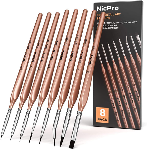 Nicpro Professional - Brochas de pintura para microdetalles - Arteztik