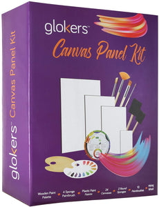 Kit de pintura de paneles de lona Glokers, incluye paleta de pintura, pinceles de esponja, lienzos, pinceles y rueda de mezcla, lienzo de pintura sin deformaciones, ideal para acrílico, óleo y acuarela - Arteztik