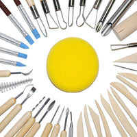 Herramientas de cerámica, 44 piezas de arcilla de cerámica juego de herramientas de esculpir con funda de plástico, para principiantes y manualidades de arte profesional, por Augernis - Arteztik