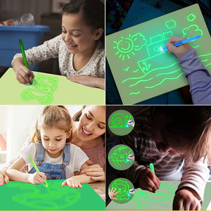 Lorvain - Tabla de dibujo 2 en 1 para niños, pizarra luminiscente que brilla en la oscuridad con luz para desarrollar juguetes educativos, regalos para niños y niñas - Arteztik