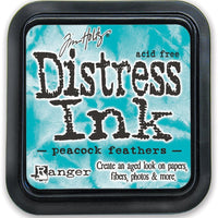 Ranger Tim Holtz Distress – Almohadilla de tinta, plumas de pavo real - Arteztik