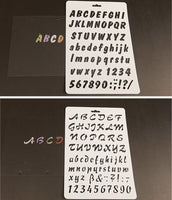 SOKOO juegos de plantillas a escala para dibujar y pintar, plantilla a escala de letras del alfabeto para dibujar y pintar para hacer un álbum de recortes, tarjetas y proyectos de artesanía, 6 unidades - Arteztik
