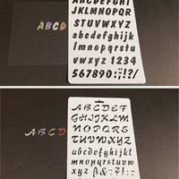 SOKOO juegos de plantillas a escala para dibujar y pintar, plantilla a escala de letras del alfabeto para dibujar y pintar para hacer un álbum de recortes, tarjetas y proyectos de artesanía, 6 unidades - Arteztik