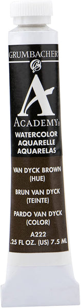Grumbacher Academy Pintura de acuarela, 0.3 fl oz, Van Dyck Brown Hue (A222) - Arteztik