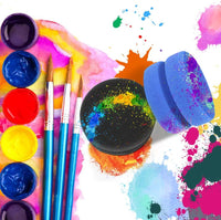 Esponja aplicadora de pintura circular Canisto, esponjas de acuarela azul y negro para detalles de coche, cepillo de llanta perfecto para pintura, manualidades, cocina, 3.15 pulgadas x 1.9 pulgadas (4 unidades) - Arteztik
