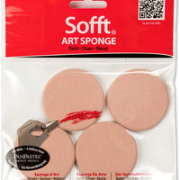 Colorfin Pan - Esponja redonda suave, 4 por paquete - Arteztik