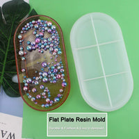 WeiMeet 2 unidades de moldes de resina para platos de joyería, moldes de silicona epoxi, jabón, arcilla, moldes para hacer platos de almacenamiento, posavasos - Arteztik