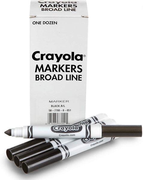 Crayola 12 unidades marcadores a granel originales negros - Arteztik