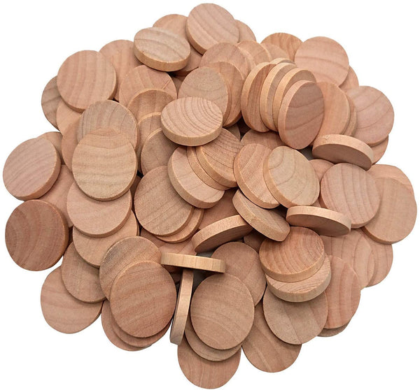 Axe Sickle madera redonda sin acabado al natural, Schima Superba, de 1 pulgadas (120 unidades/200 unidades), las posibilidades son infinitas con estas monedas de madera redondas(50 unidades) - Arteztik