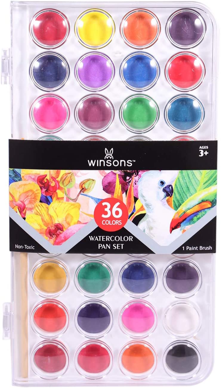 WINSONS juego de pintura de acuarela, lavable, no tóxico y rico pigmen
