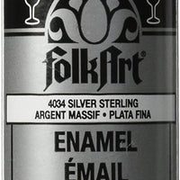 FolkArt 4034 - Esmalte con purpurina y pintura metálica en varios colores (1.9 fl oz), plata de ley metálica - Arteztik