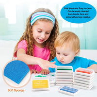 Almohadillas de tinta para dedos, lavables, para manualidades, sellos de goma, papel, álbumes de recortes, tela de madera, el mejor regalo para niños (16 colores) - Arteztik