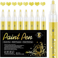 Bolígrafos de pintura acrílica negra – Paquete de 8 rotuladores de pintura negra, bolígrafos de pintura acrílica para pintura de roca, madera, metal, metal, cerámica, graffiti, papel, dibujo, calabazas de plástico, juegos de pintura acrílica a base de agu
