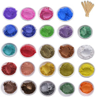 Mica Powder Set de pigmento de resina epoxi para hacer jabón de bricolaje, bomba de baño, colorante de uñas, arte de sombra de ojos, colorante (0.18 oz, 24 colores) - Arteztik
