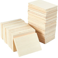 Recortes de madera Juvale para manualidades, rectángulo de madera (3.5 x 2.5 in, 36 unidades) - Arteztik