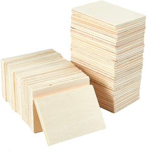 Recortes de madera Juvale para manualidades, rectángulo de madera (3.5 x 2.5 in, 36 unidades) - Arteztik