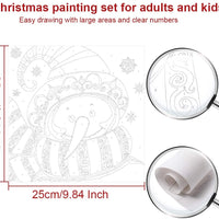 Colorwork 4 unidades de pintura por números para adultos y niños, kit de pintura al óleo de Navidad con pinceles, pigmento acrílico para principiantes, 11.8 x 11.8 in - Arteztik