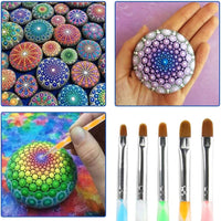 Mandala - Juego de herramientas para puntear y plantillas para pintar rocas, pintura de piedra, mandalas y arcilla con una bolsa de almacenamiento impermeable con cremallera azul para adultos - Arteztik