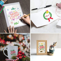 Plantillas de Navidad para pintar con plantilla de plástico, reutilizables, para árbol de Navidad, plantilla de dibujo para rociar pintura en puerta de madera, decoración de bricolaje - Arteztik
