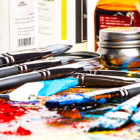 Transon Artist - Juego de 17 pinceles con organizador de pinceles para aceite, acrílico, acuarela, guache, pintura - Arteztik
