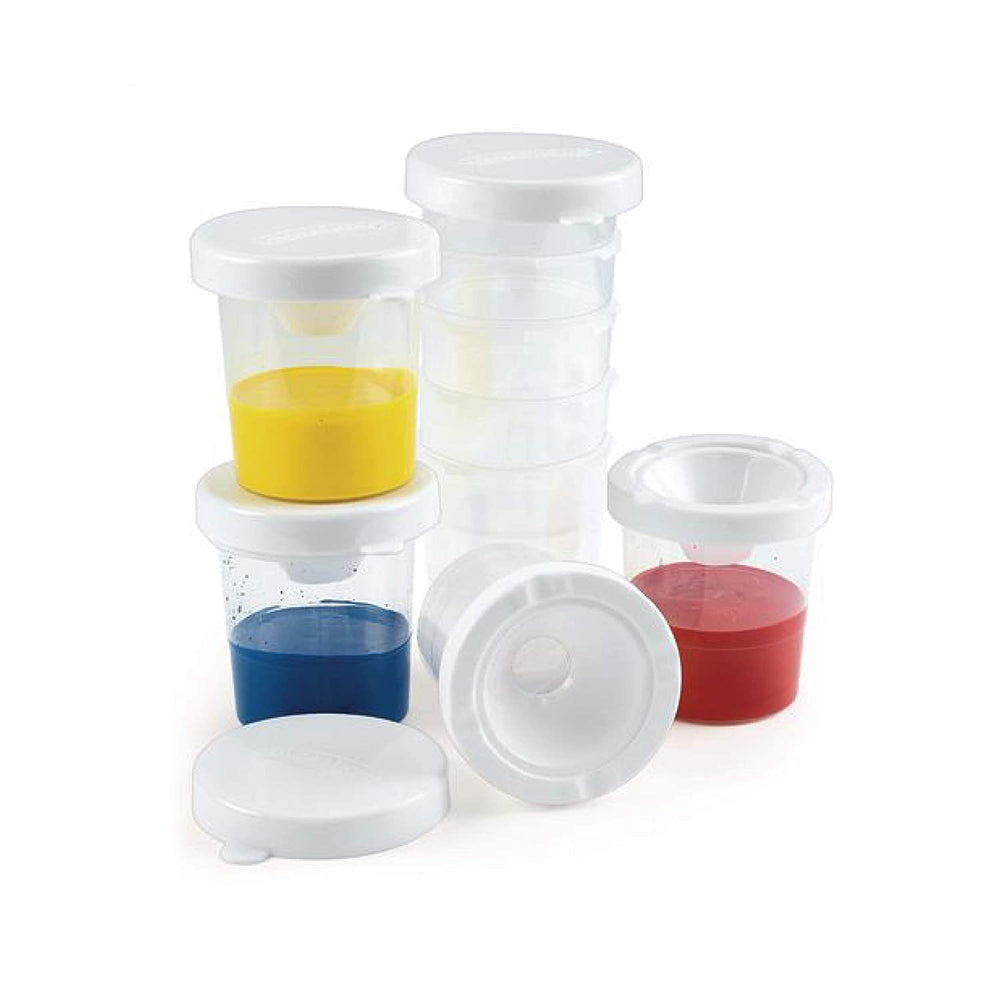 Colorations - Juego de 10 vasos de pintura con tapa blanca para niños - Arteztik