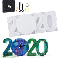 LET'S RESIN 2020 - Moldes de silicona hechos a mano para reloj de resina epoxi, diseño de reloj de decoración del hogar, equipado con mecanismo de movimiento del reloj - Arteztik