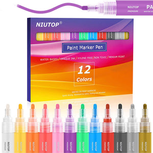 Acrylic Paint Pens 12 Markers Permanent Marker Art Fabric Pen Rock