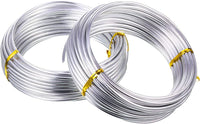 Alambre de aluminio plateado de 65.6 pies, suave y flexible de metal para manualidades manuales (0.079 in) - Arteztik
