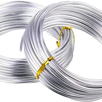 Alambre de aluminio plateado de 65.6 pies, suave y flexible de metal para manualidades manuales (0.079 in) - Arteztik