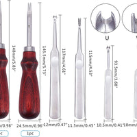 PH PandaHall - Juego de 10 herramientas de cuero biselado para corte de cuero (forma de U, ranura en forma de V) - Arteztik