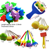 Himeeu 53 piezas de esponjas de pintura, kits de herramientas de arte para niños, herramientas de dibujo para manualidades, esponjas redondas, color al azar - Arteztik