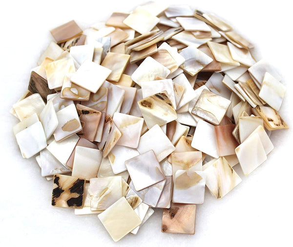 Tueascallk 300 piezas de mosaico natural de madreperla para decoración del hogar y manualidades hechas a mano, 0.8 pulgadas de largo x 0.8 pulgadas de ancho x 0.06 pulgadas de profundidad - Arteztik
