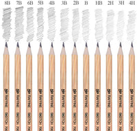 Juego de 35 lápices de dibujo, ideal para principiantes, lápices de carbón, gomas de borrar y bolígrafos de papel, clips gratis, suministros de arte, lápices de dibujo, lápices de grafito, suministros para bocetos - Arteztik
